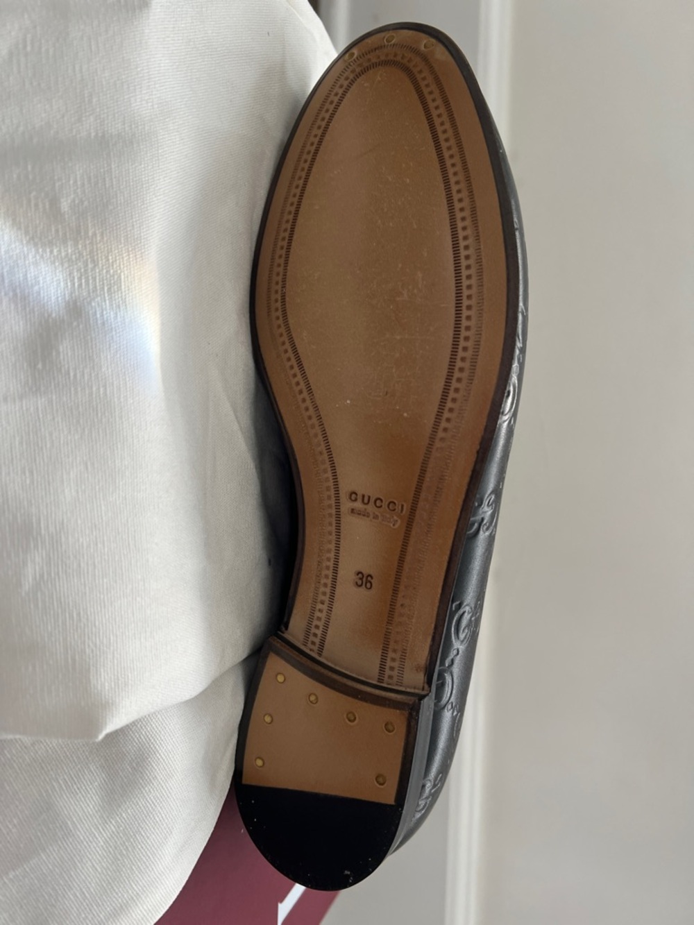 Gucci Black Embossed GG Horsebit Loafers - Picture 7 of 7
